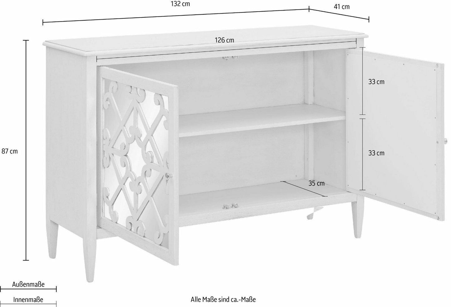 Home affaire Sideboard »Asse«, aus edlem massivem Magnolienholz