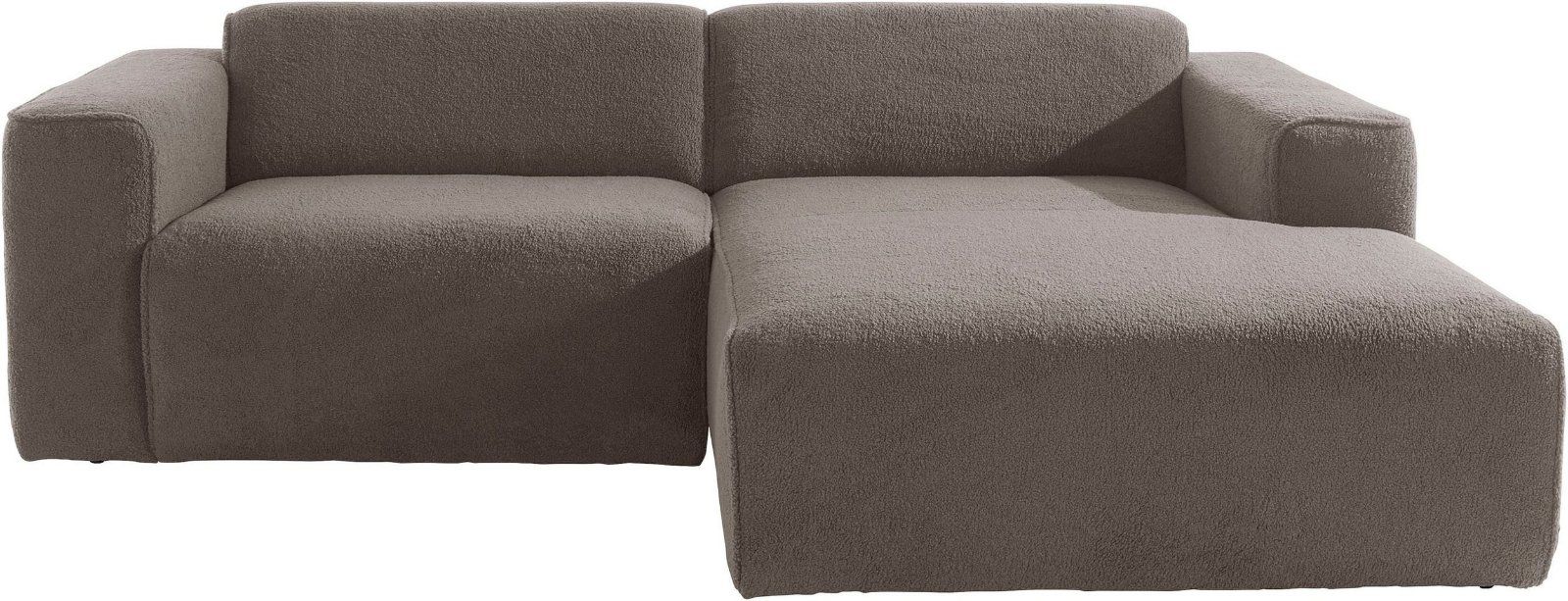 andas Ecksofa Noord, 234 cm, mit Kedernaht, Luxus-Microfaser, Farbe schiefer