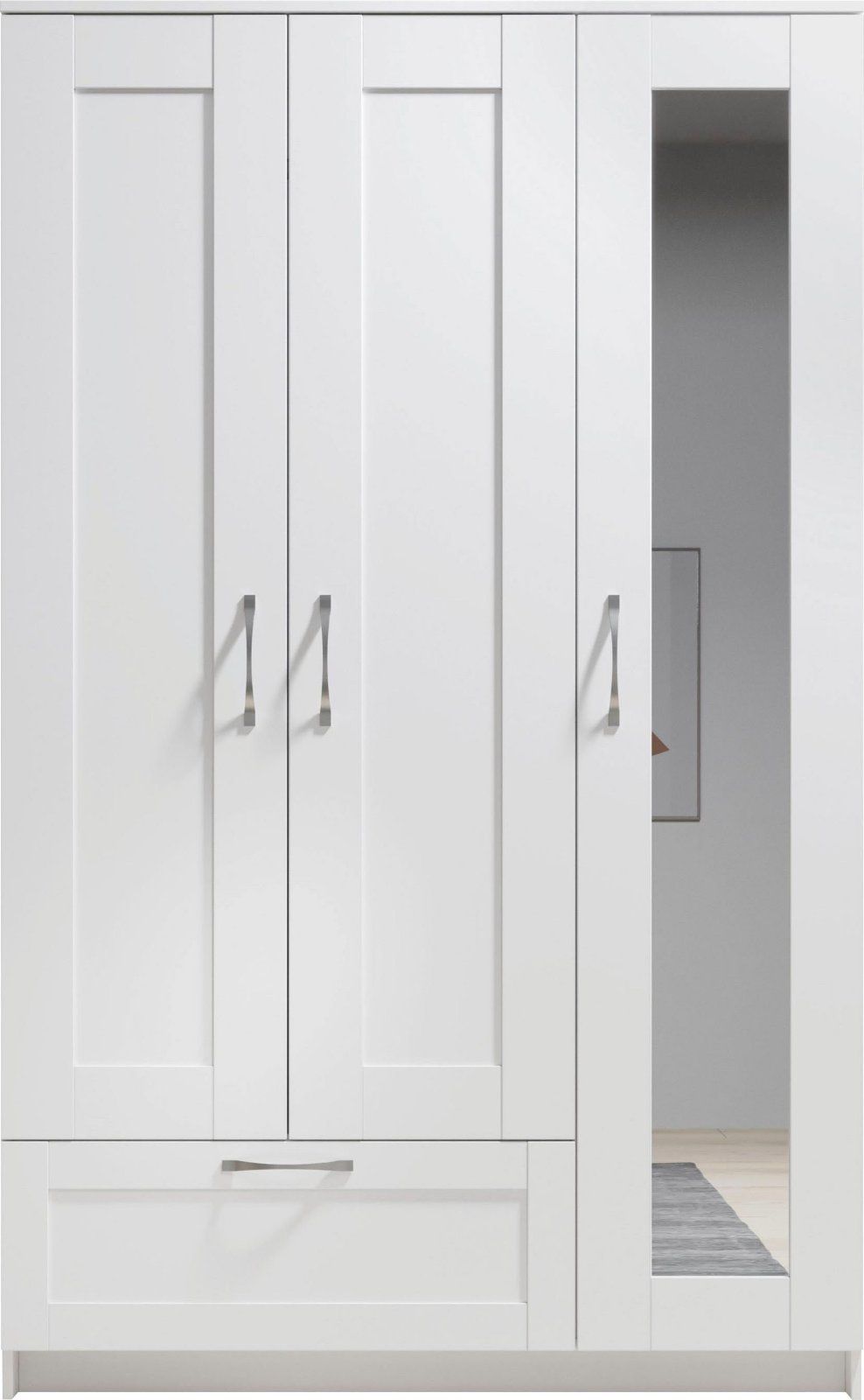 Kleiderschrank / Drehtürenschrank 3-türig »Salias« in weiß