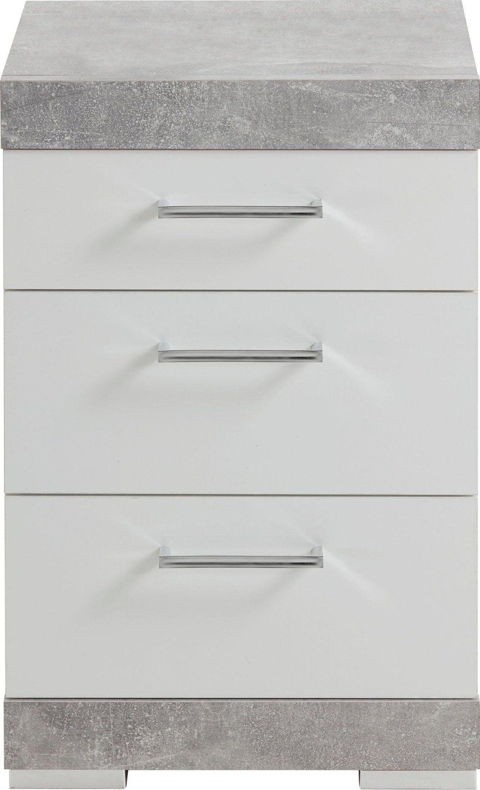 Nachtkommode »Bristol« betonfarben/weiß Edelglanz