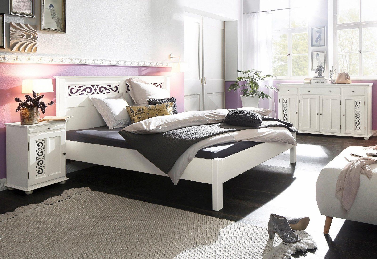 Home affaire Bett »Arabeske« 140x200cm cremefarben