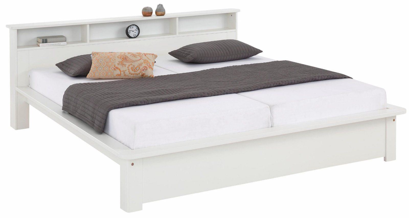 Home affaire Bett »Kero« mit Rollrost und Schublade 180x200cm aus massiver Kiefer in weiß