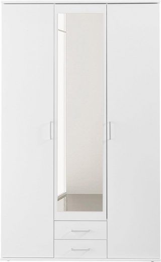 Kleiderschrank »Karl« mit Spiegel in weiß