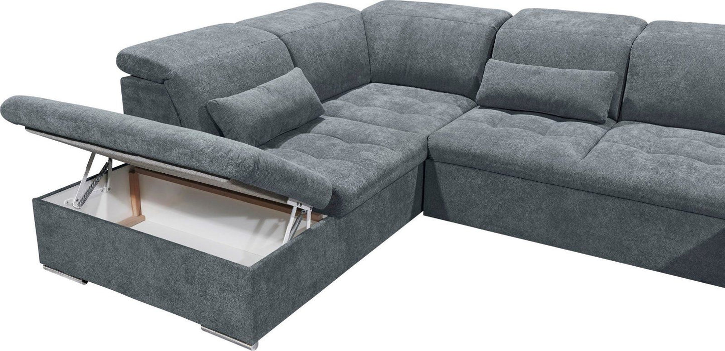 Wohnlandschaft »Wayne«, mit Bettfunktion und Bettkasten anthrazit