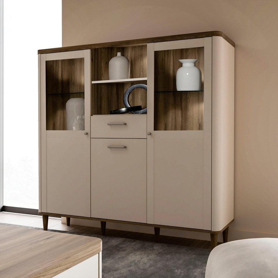 Vitrine »Lacetti« in Valencia Eiche / Sand