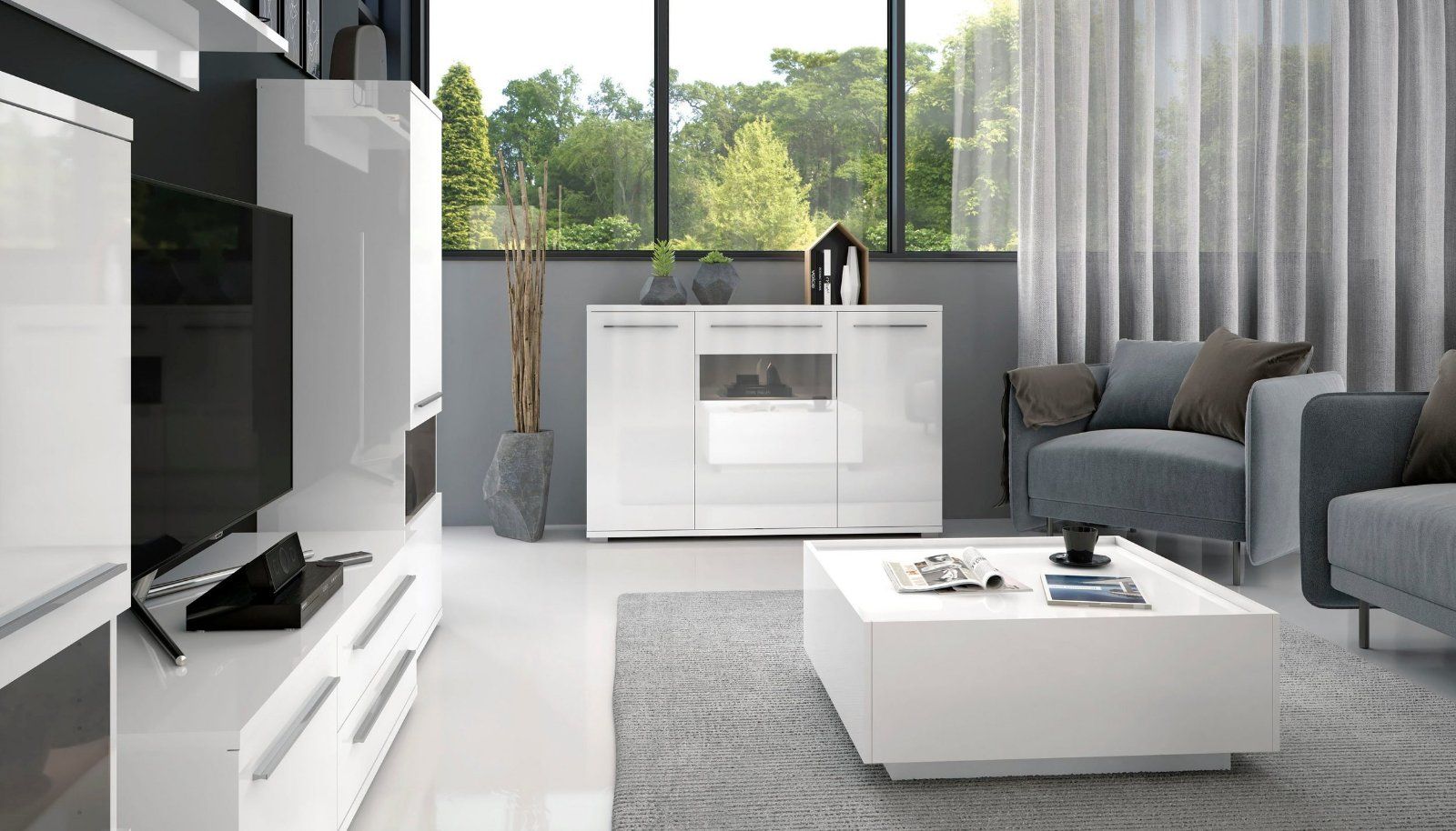 Places of Style Couchtisch »Piano« Weiß Hochglanz