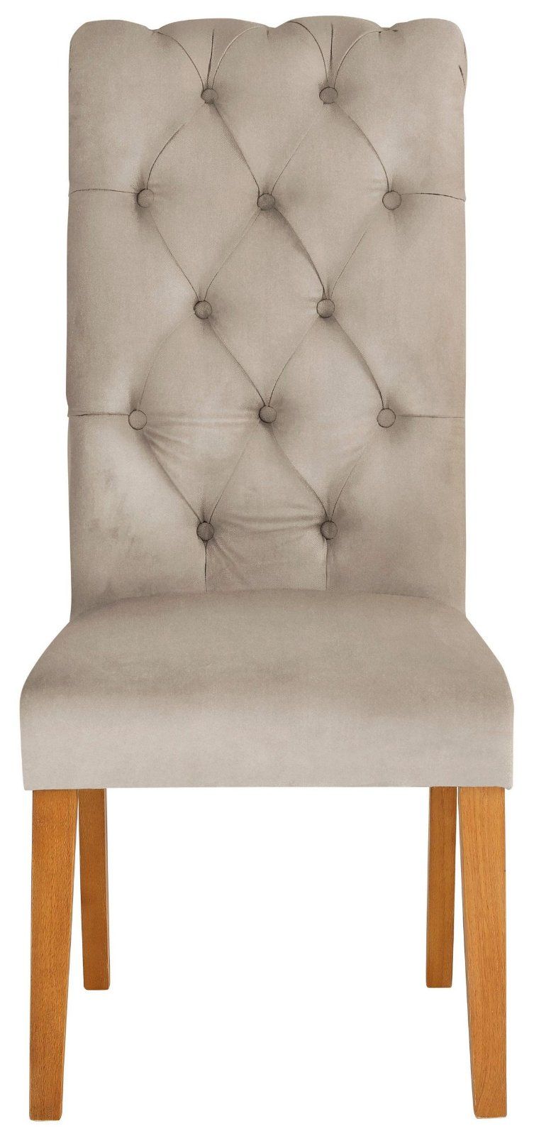 Esszimmerstuhl »Liao« 2er-Set Samtstoff creme