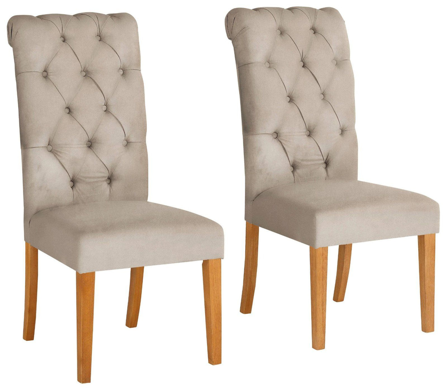 Esszimmerstuhl »Liao« 2er-Set Samtstoff creme
