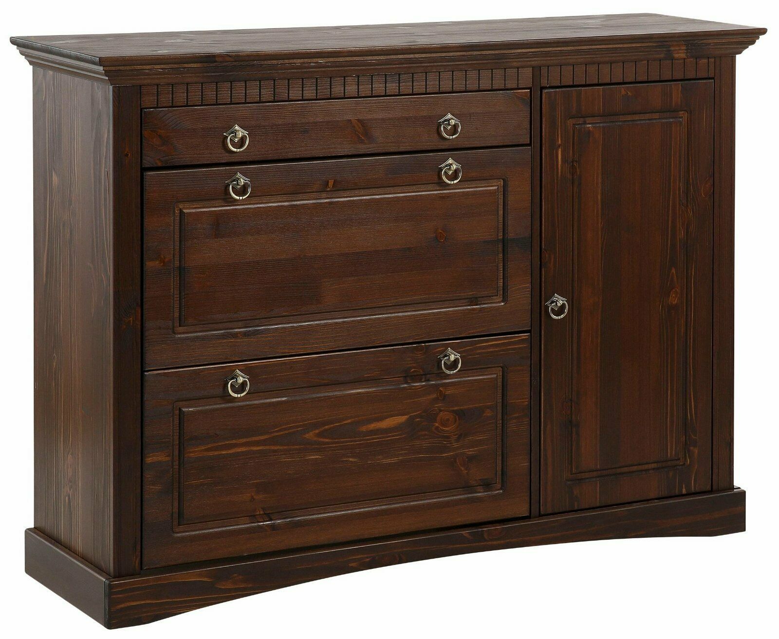 Home affaire Schuhkommode »Rustic« massiver Kiefer dunkelbraun