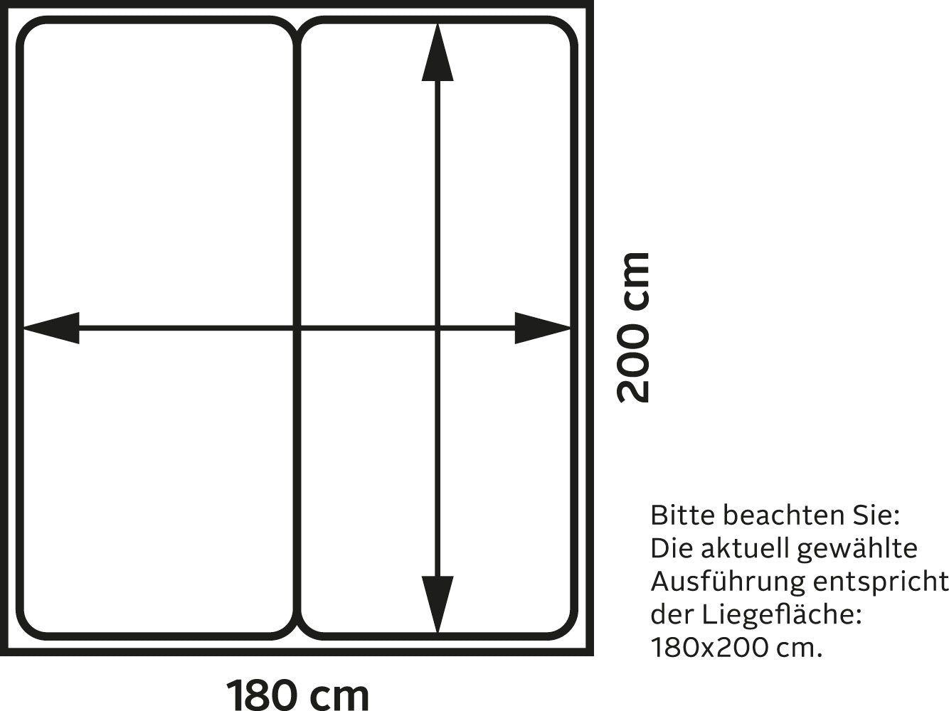 Home affaire Holzbett »Graz« 180x200cm weiß/honig