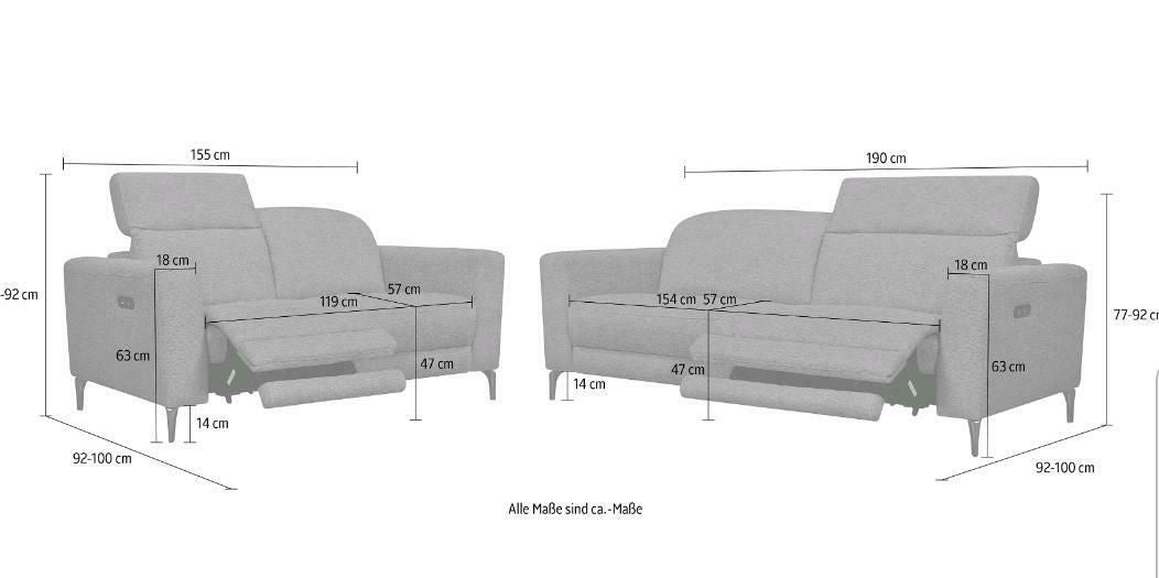 Places of Style Polstergarnitur »Indiana« Set 3 und 2-Sitzer