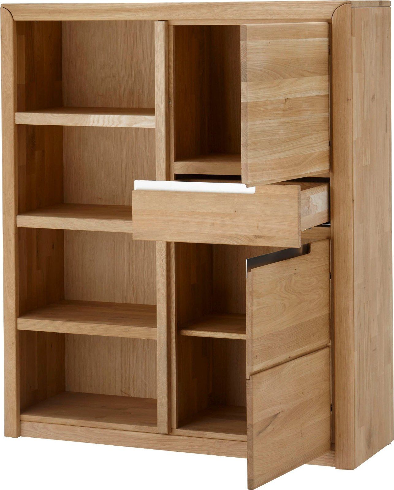 Quadrato Hochschrank »Florenz« Wildeiche massiv Farbe biancoton