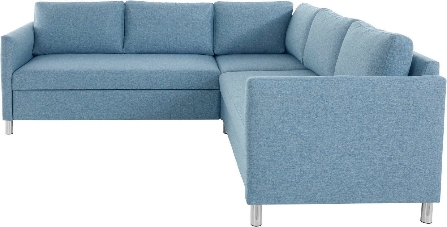 Ecksofa »Manlius«, mit Schlaffunktion, Struktur blau-grün