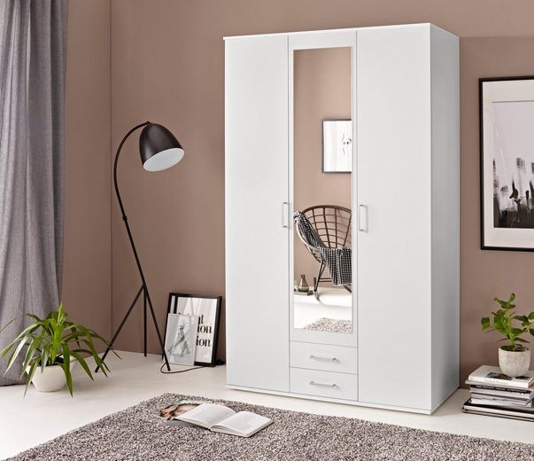 Kleiderschrank »Karl« mit Spiegel in weiß