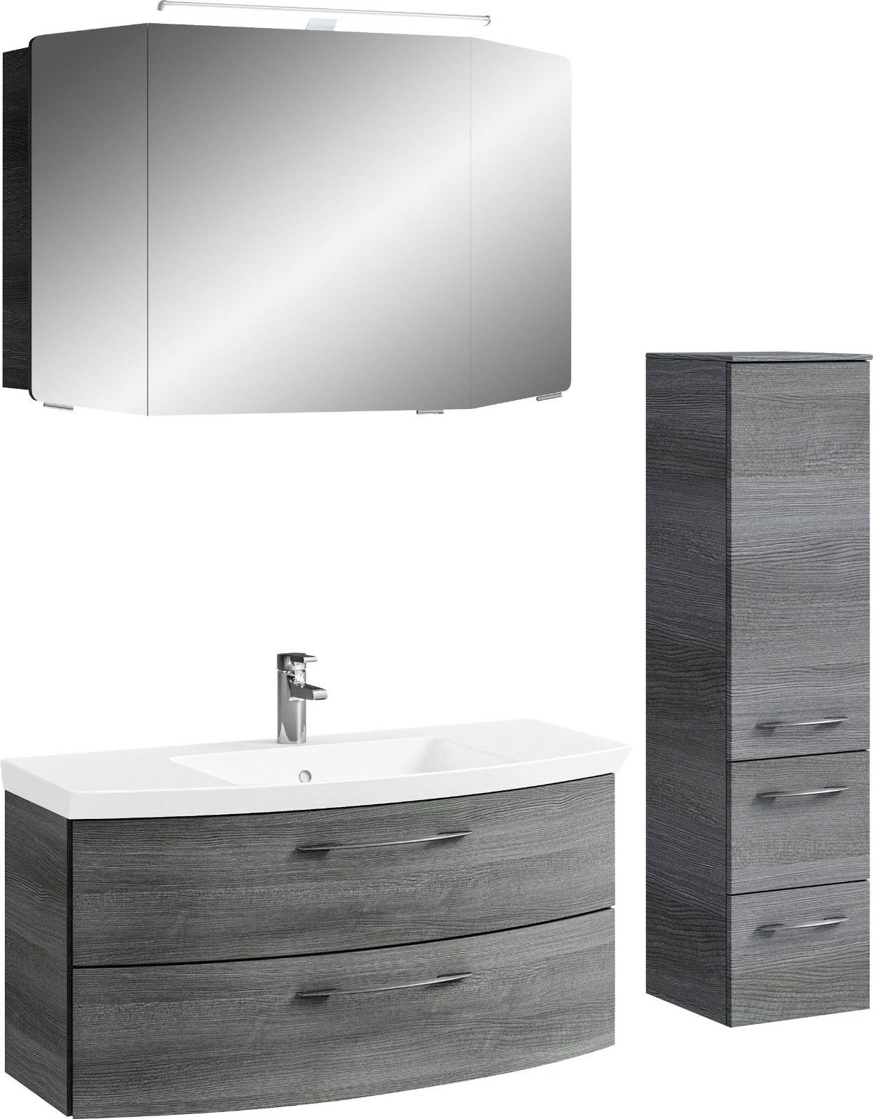 PELIPAL Badmöbel-Set Cassca Sprint, (4-St) Graphit Struktur