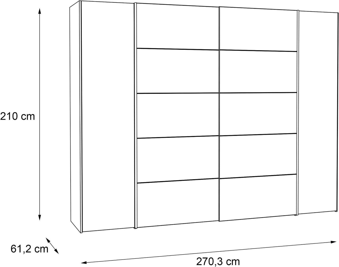 Dreh-/Schwebetürenschrank »Narago« 270cm Weiß