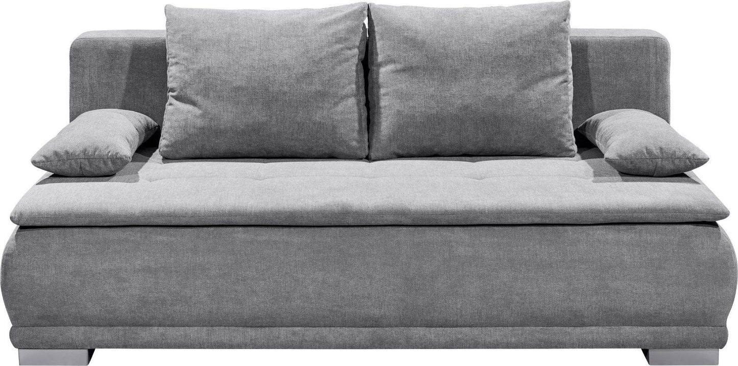 Schlafsofa Luigi, mit Bettfunktion, Bettkasten, dark grey