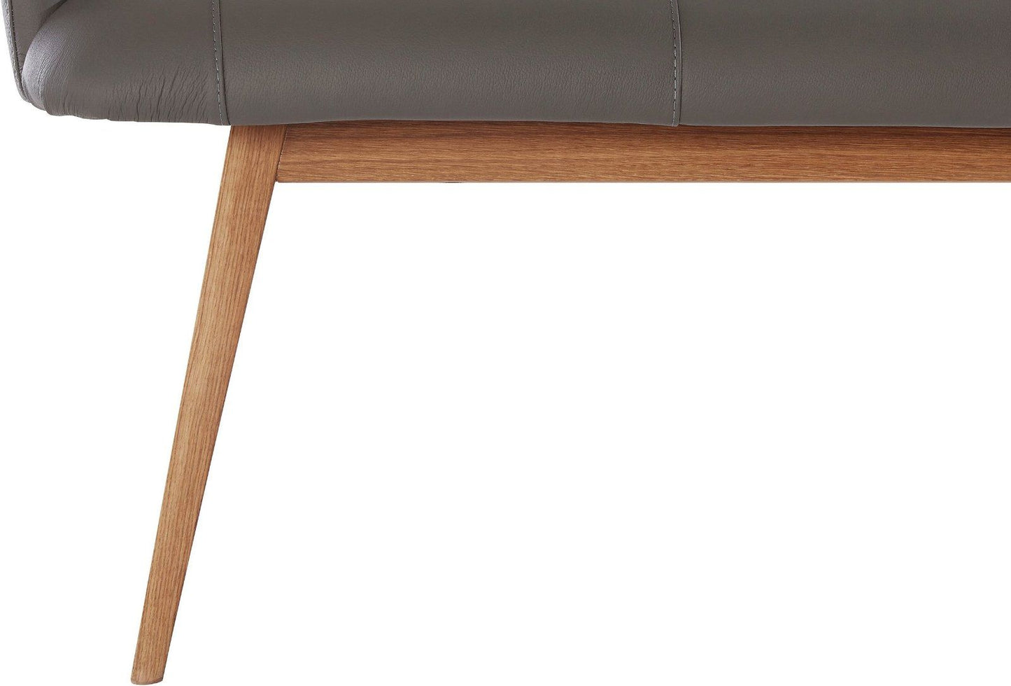 Home affaire Sitzbank Brest in grau, Leder, Massivholz, Bank Breite 90 cm