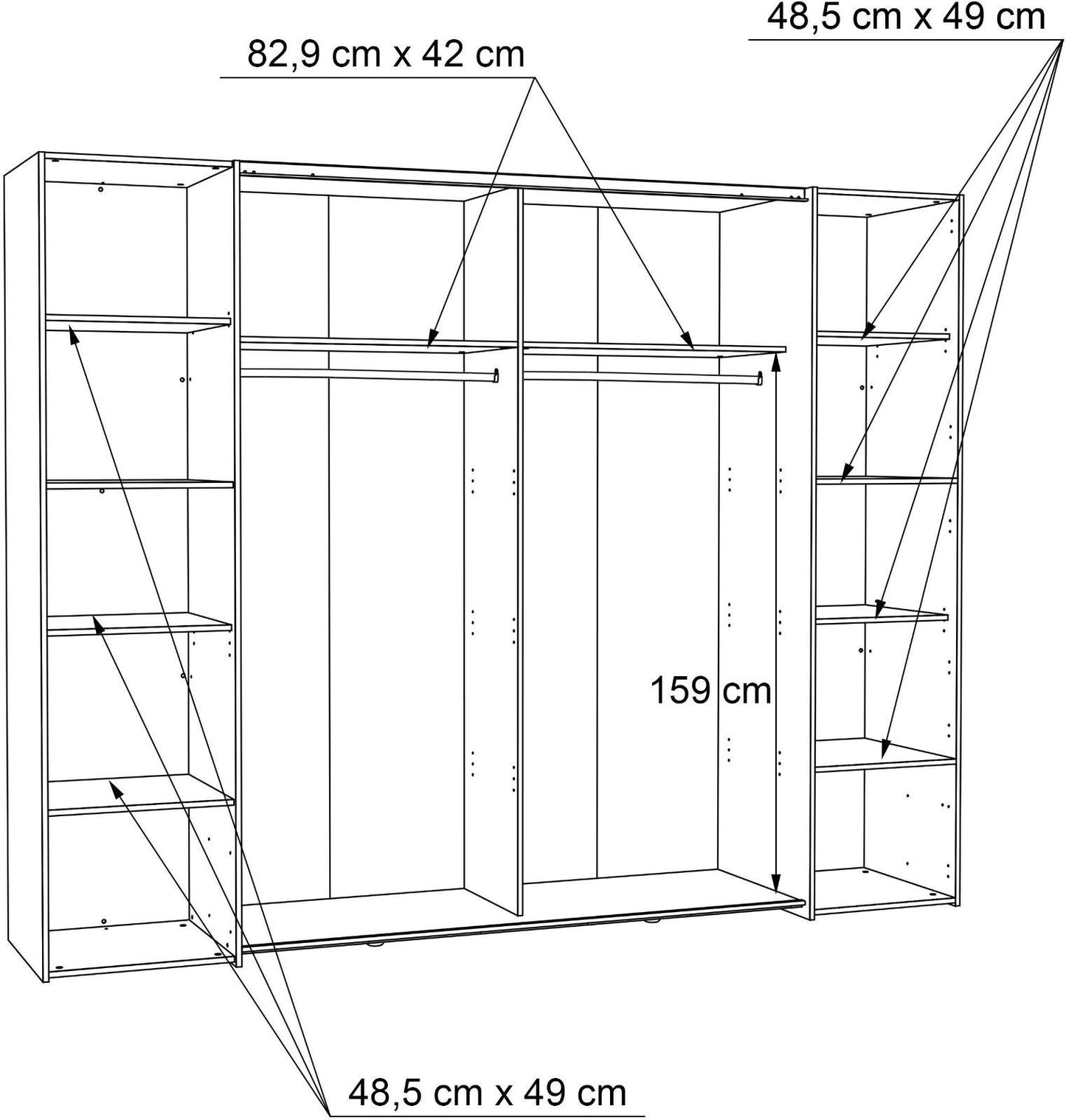 Dreh-/Schwebetürenschrank »Narago« 270cm Weiß