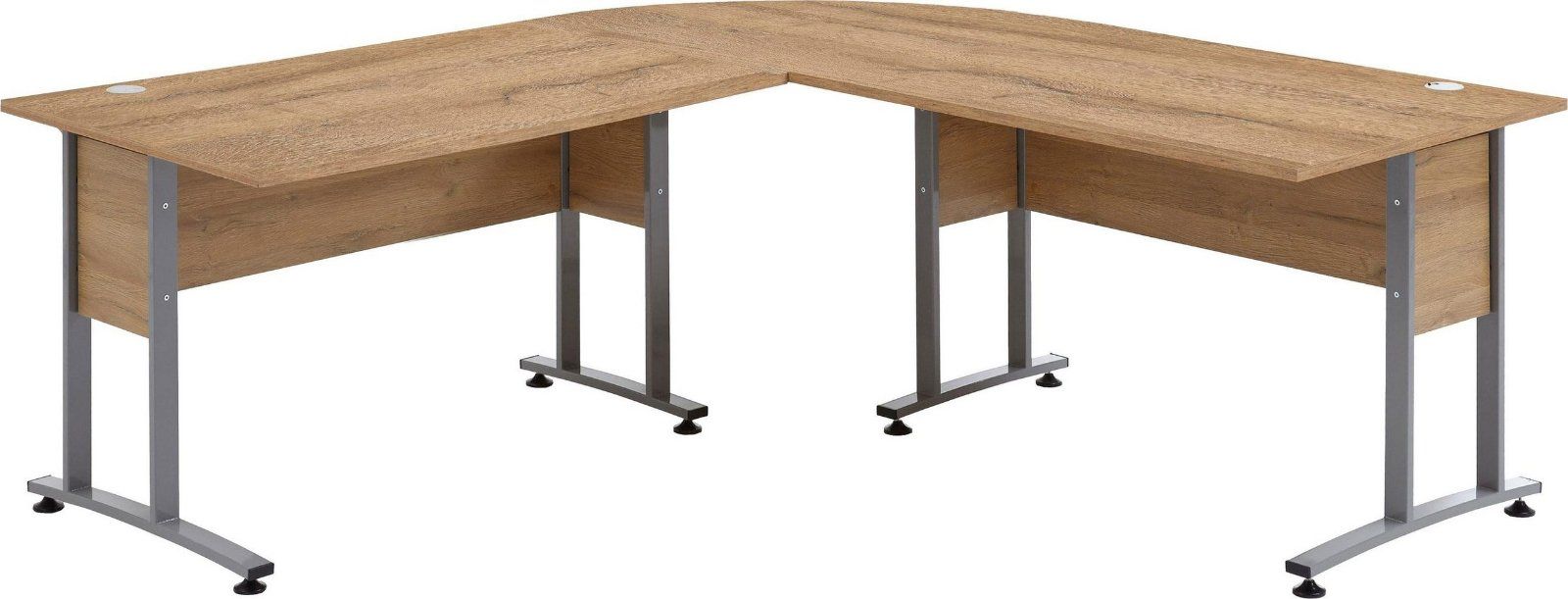 Eckschreibtisch-Winkelkombination Calvi, 200x200 in alteichefarben