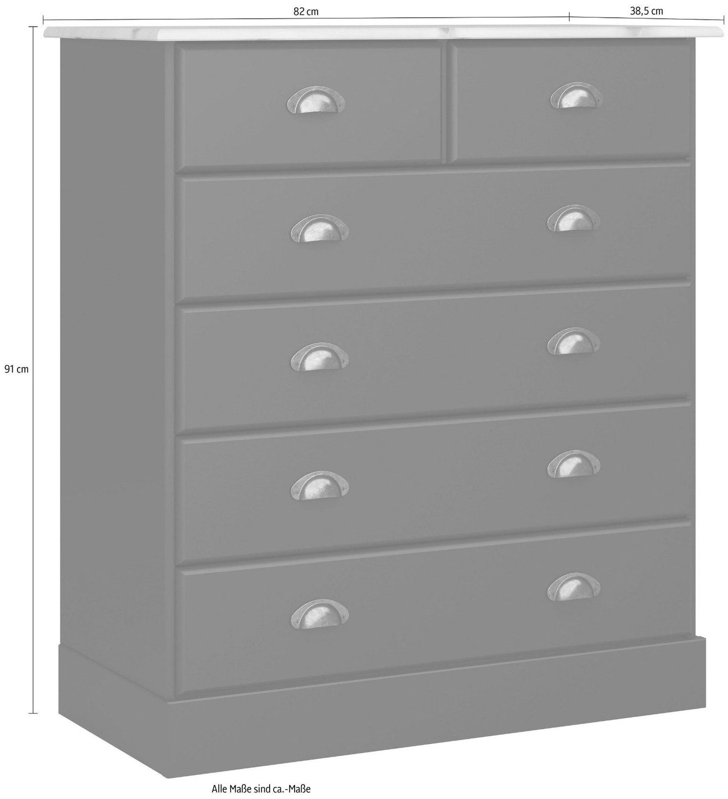 Home affaire Kommode »Nola«, Breite 82 cm in schwarz