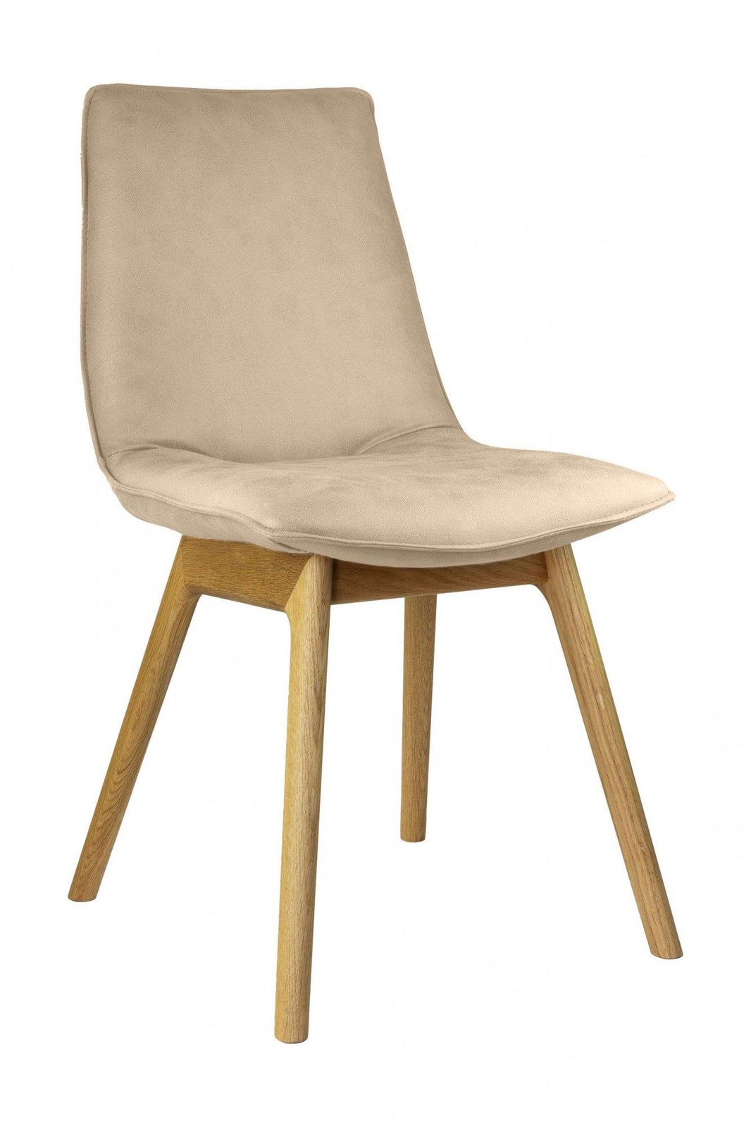 andas 4-Fußstuhl Ramon 4er Set, Massivholz, beige, Gestell eichefarben