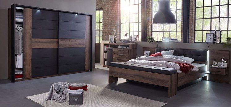 Schwebetürenschrank »Bellevue« 270cm schlammeichefarben/schwarz
