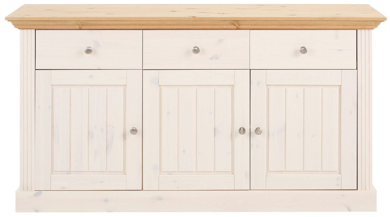 Home affaire Sideboard Skanderborg, Breite 145 cm weiß/gelaugt