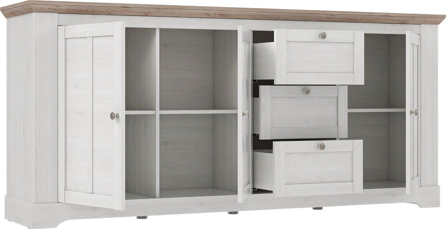 Sideboard »Iloppa« im Landhausstil Schnee Eiche / Nelson Eiche