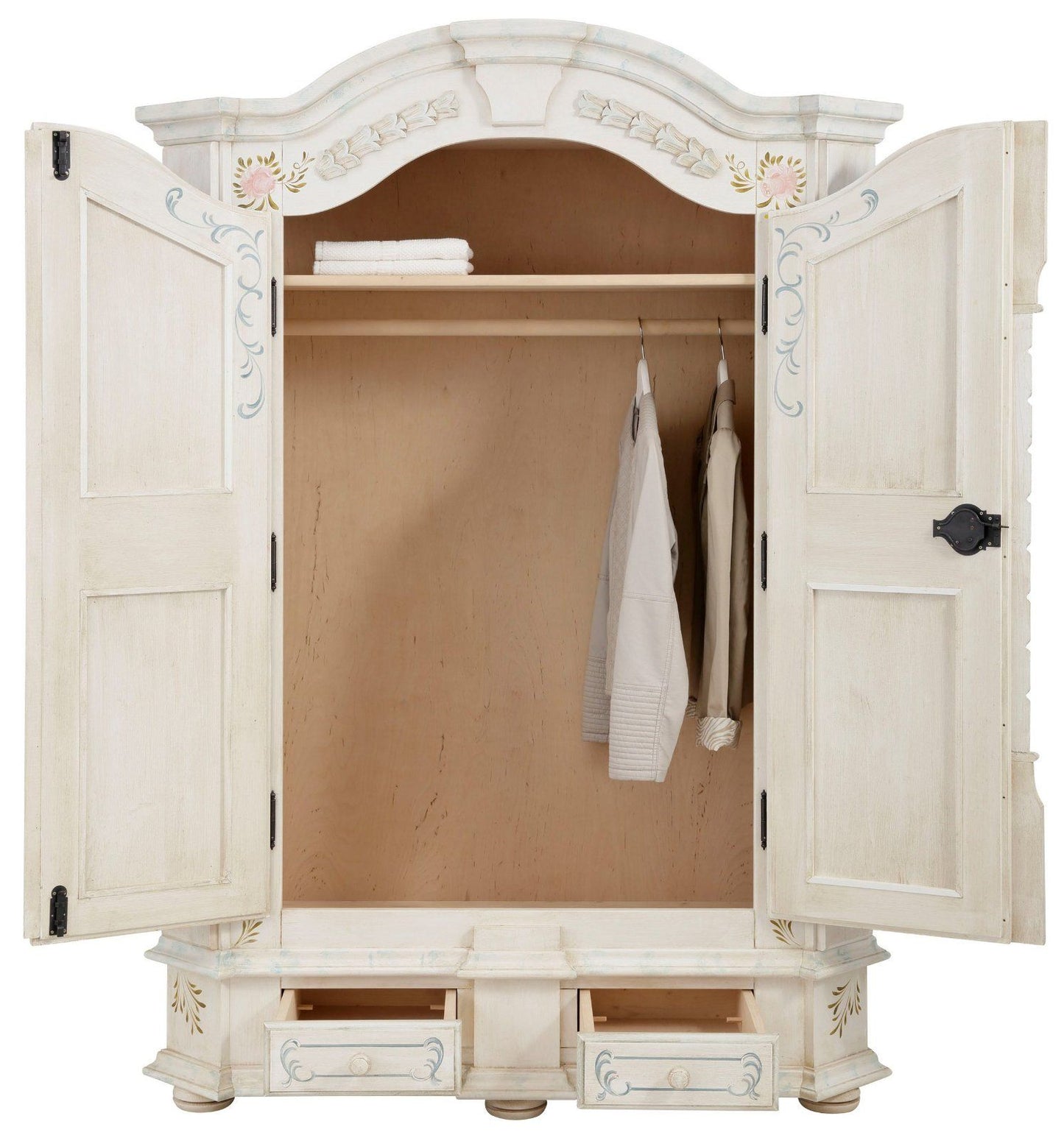 Home affaire Kleiderschrank »Sophia« Massivholz weiß/bemalt