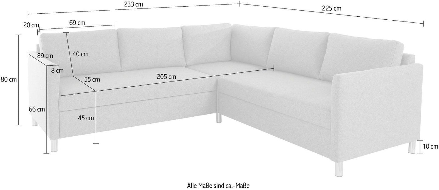 Ecksofa »Manlius«, mit Schlaffunktion, Struktur blau-grün