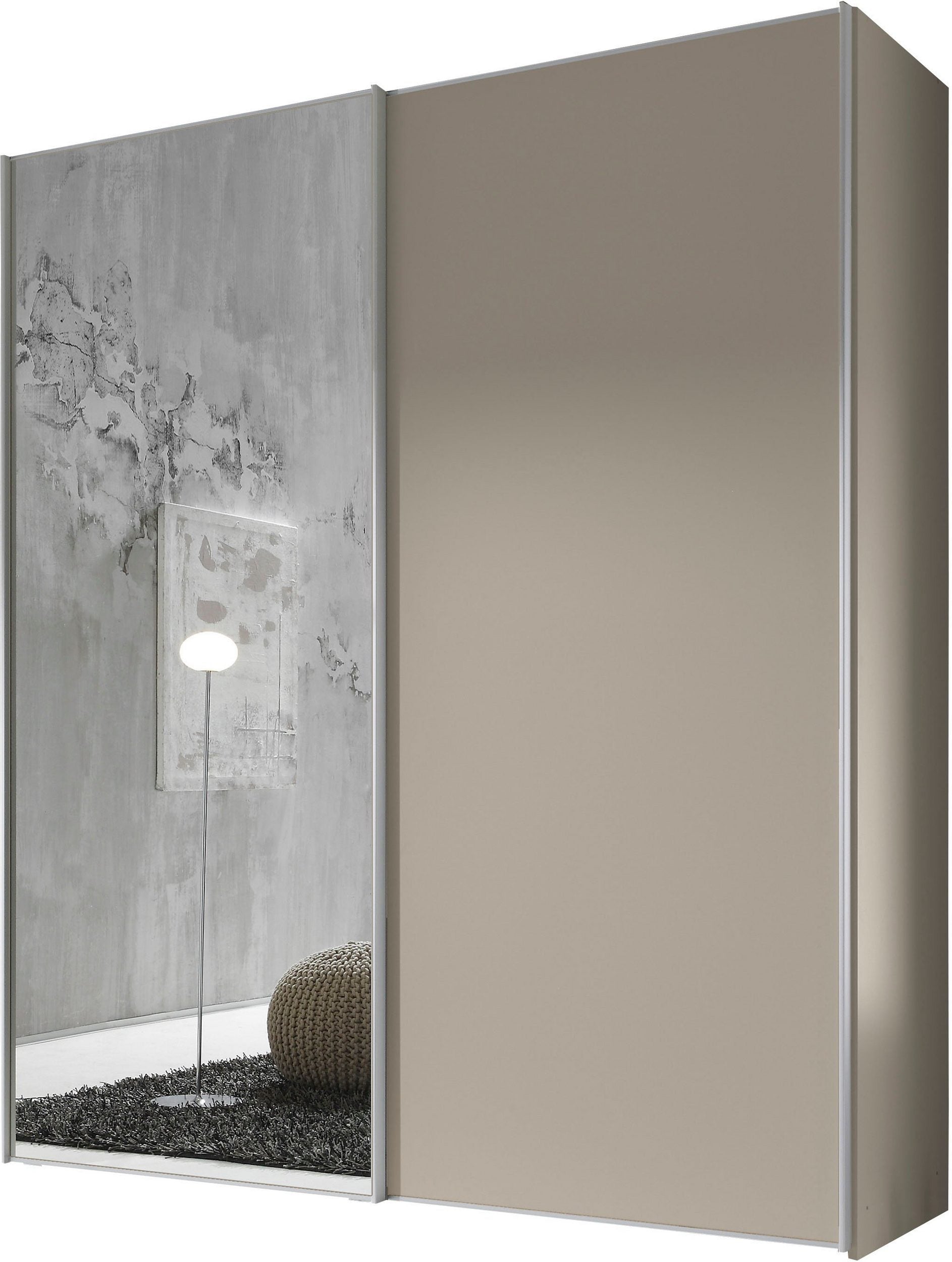 STAUD Schwebetürenschrank Sinfonie Plus Mit Spiegeltüre Sandfarbe