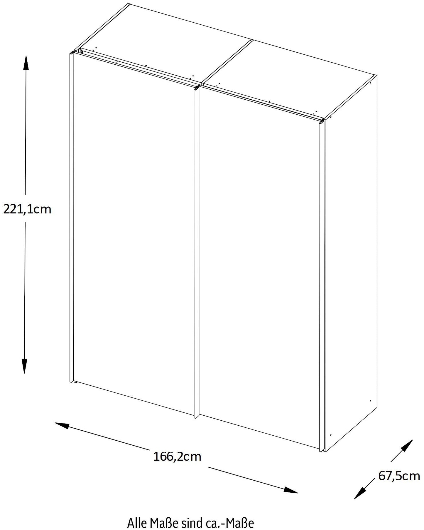 STAUD Schwebetürenschrank Sinfonie Plus Mit Spiegeltüre Sandfarbe