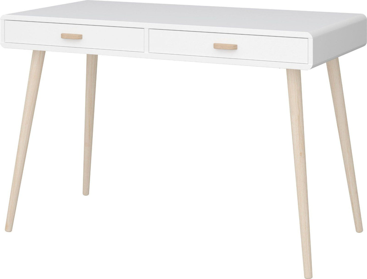 andas Schreibtisch Mino,skandinavischem Design, Weiss-Eiche natur