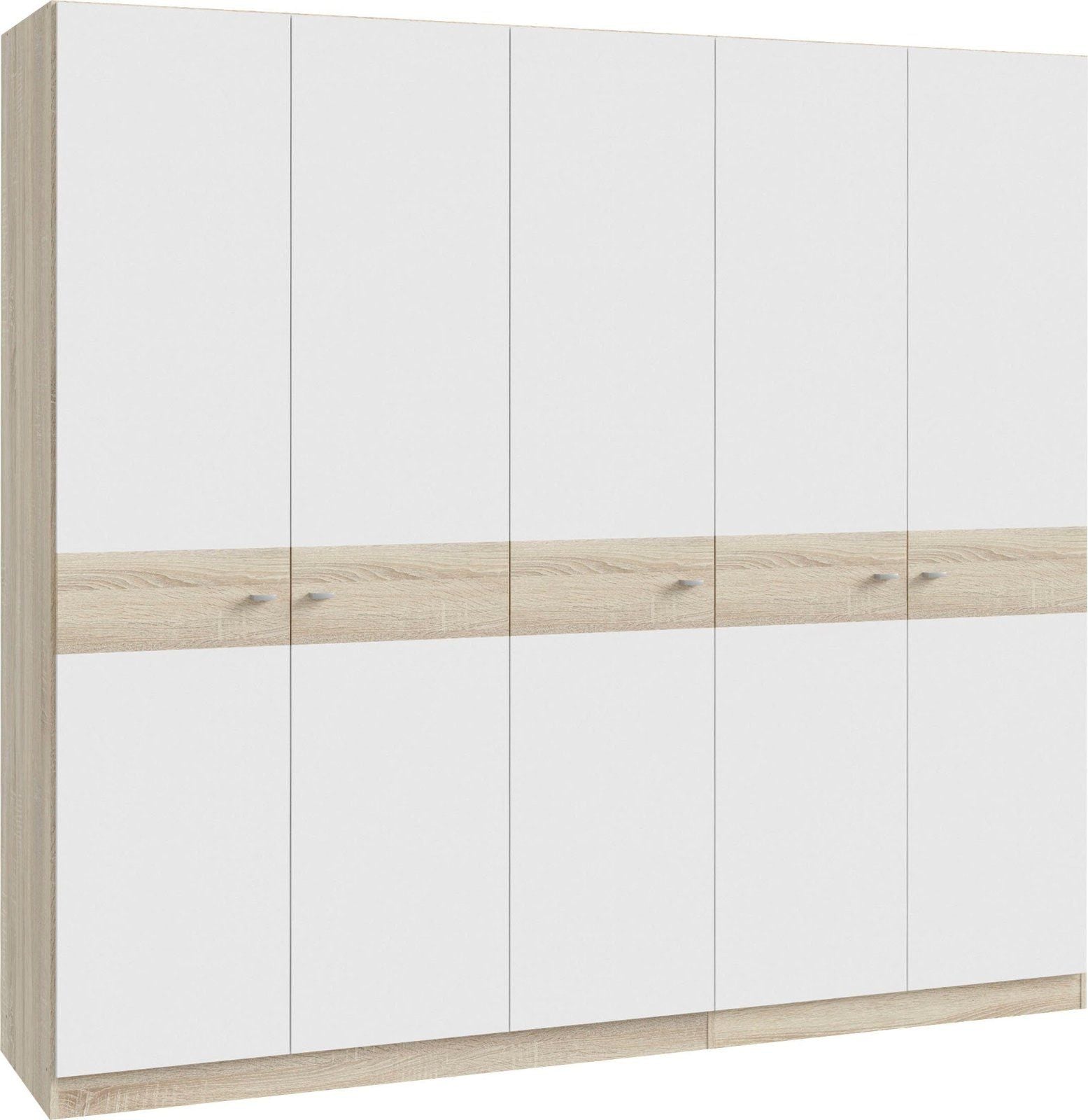 Drehtürenschrank »Hoyvik« Sonome Eiche/Weiß 5-türig