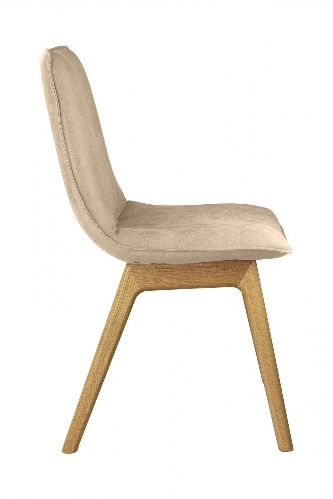 andas 4-Fußstuhl Ramon 4er Set, Massivholz, beige, Gestell eichefarben