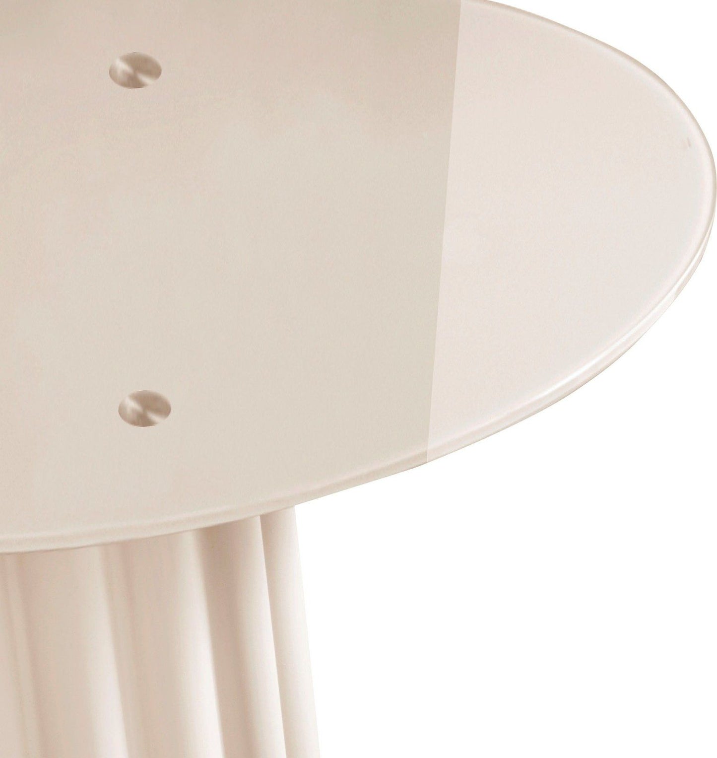 Couchtisch Shaye,Tischplatte aus Glas, Durchmesser 80 cm in creme