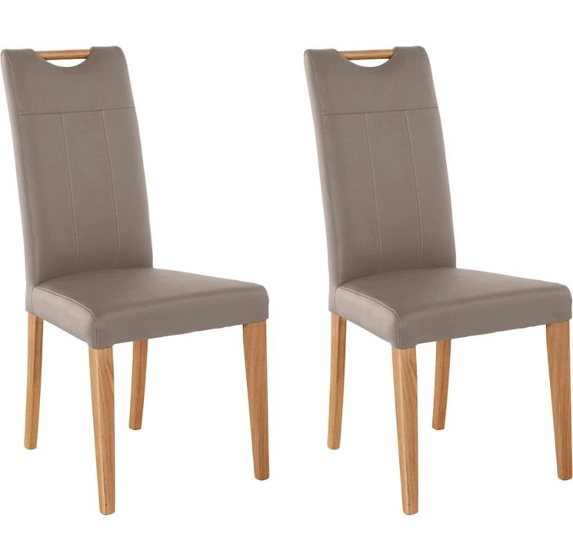 Home affaire 4-Fußstuhl »Roberta«, (Set), 6 St., Echtleder, Taupe