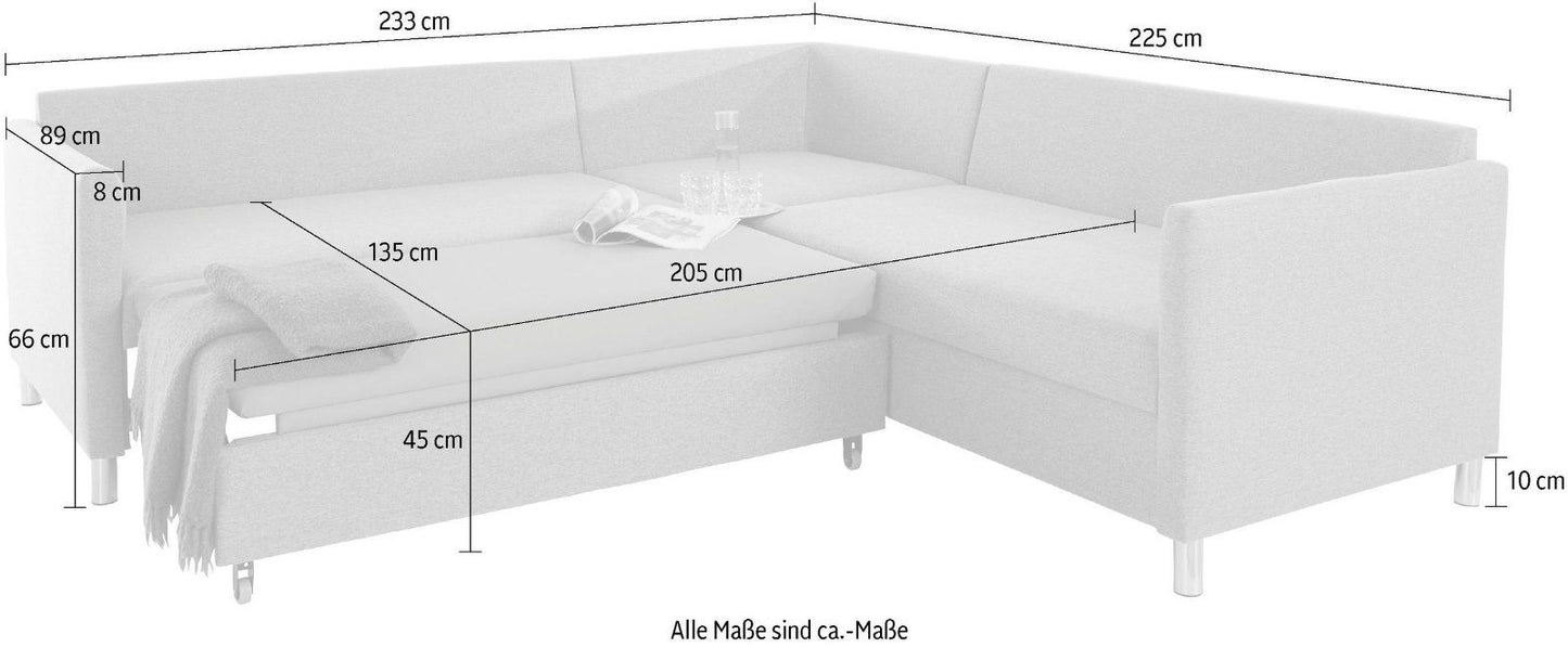 Ecksofa »Manlius«, mit Schlaffunktion, Struktur blau-grün