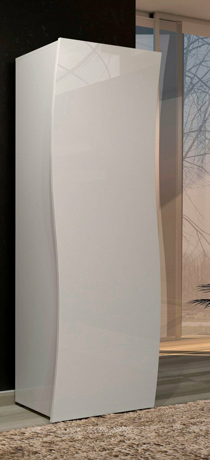 KITALY Stauraumschrank »Kiss« geschwungene Form in hochglanz Weiß