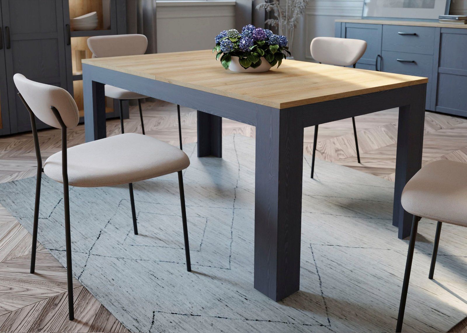 Esstisch »Bohol«, Breite 160-206 cm Riviera Oak / Navy Oak