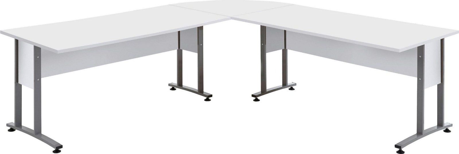 Eckschreibtisch »Calvi« 240x240cm in weiß Brilliant