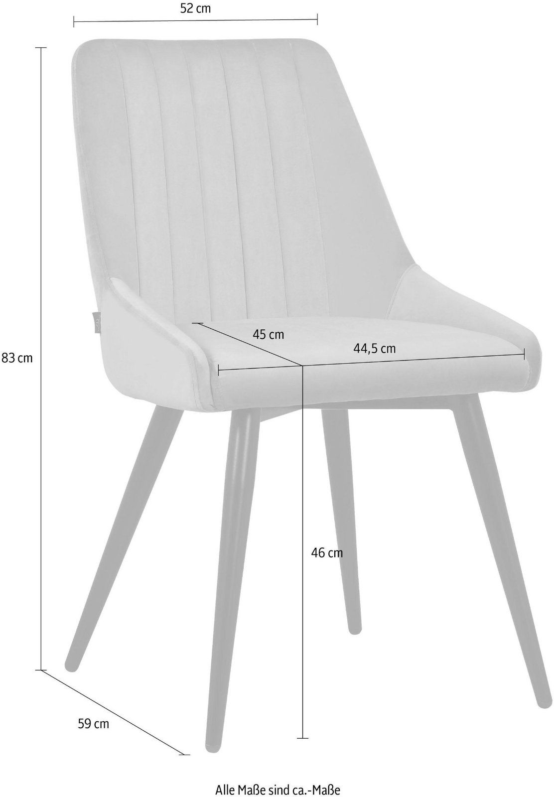 Esszimmerstuhl »Bondy« 2er-Set rosa