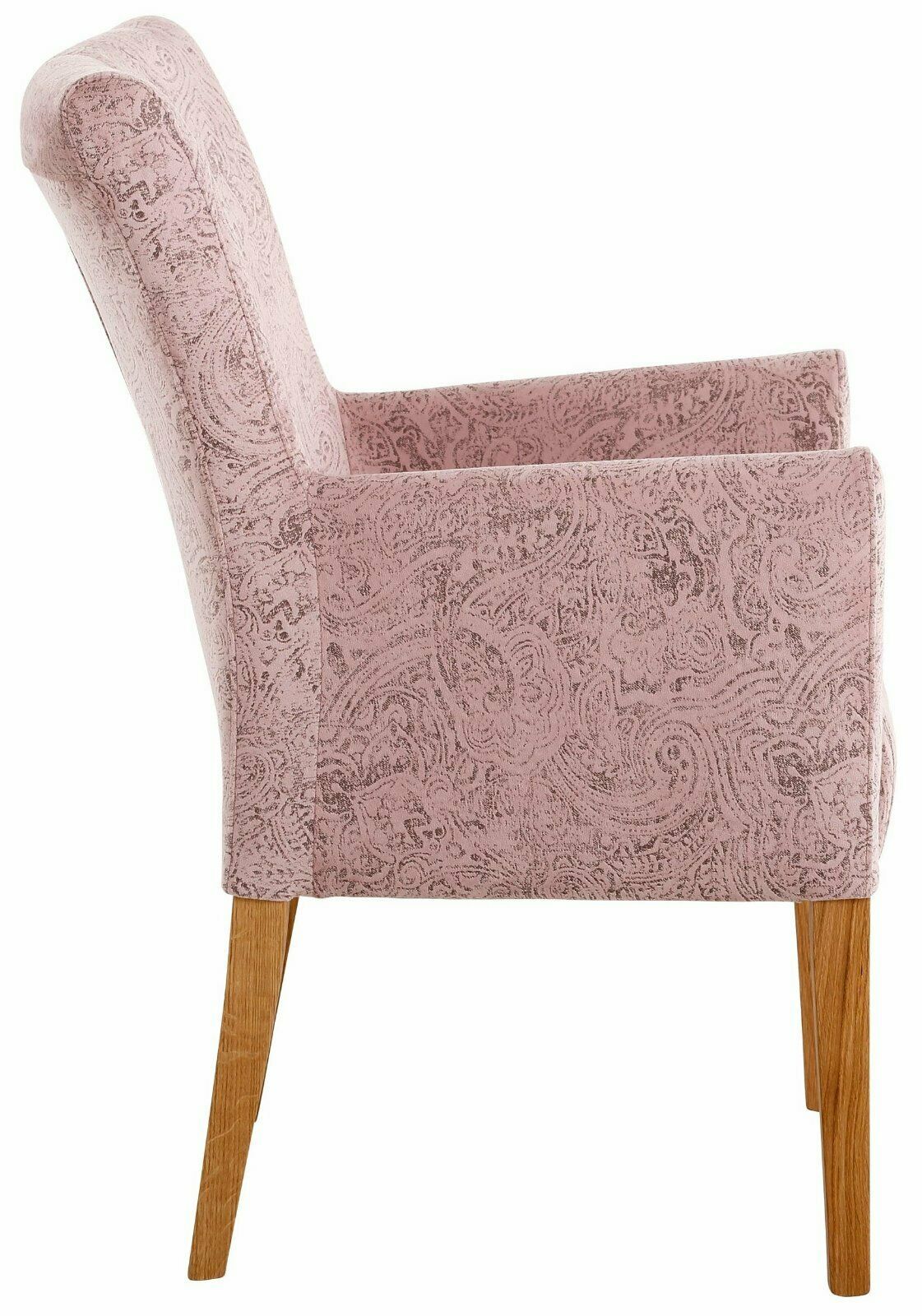 Armlehnstuhl »King« 6 Stück, Microfaser mit Druck rosa/eiche