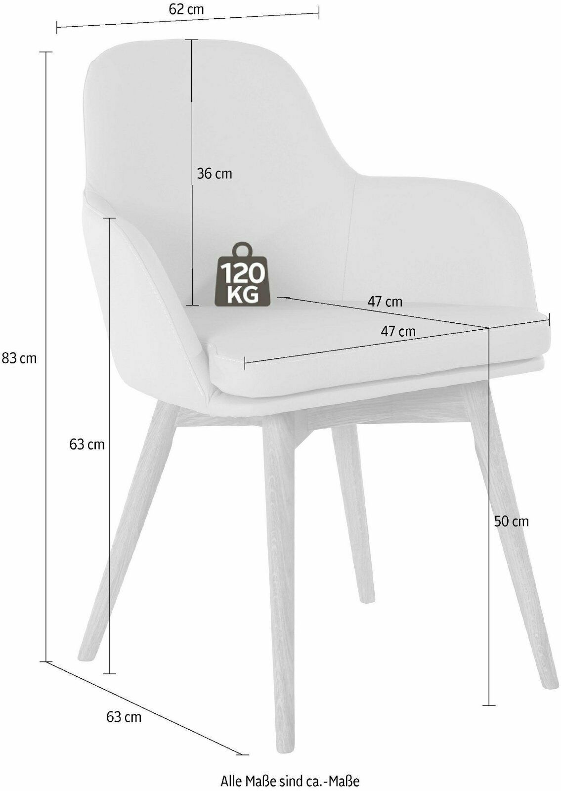 Armlehnstuhl »Livry« Set, 2 Stück NaturLEDER bianco