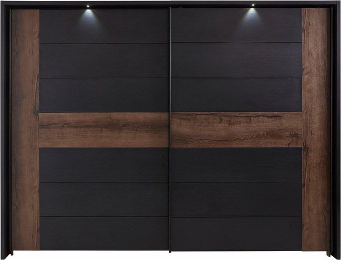 Schwebetürenschrank »Bellevue« 270cm schlammeichefarben/schwarz