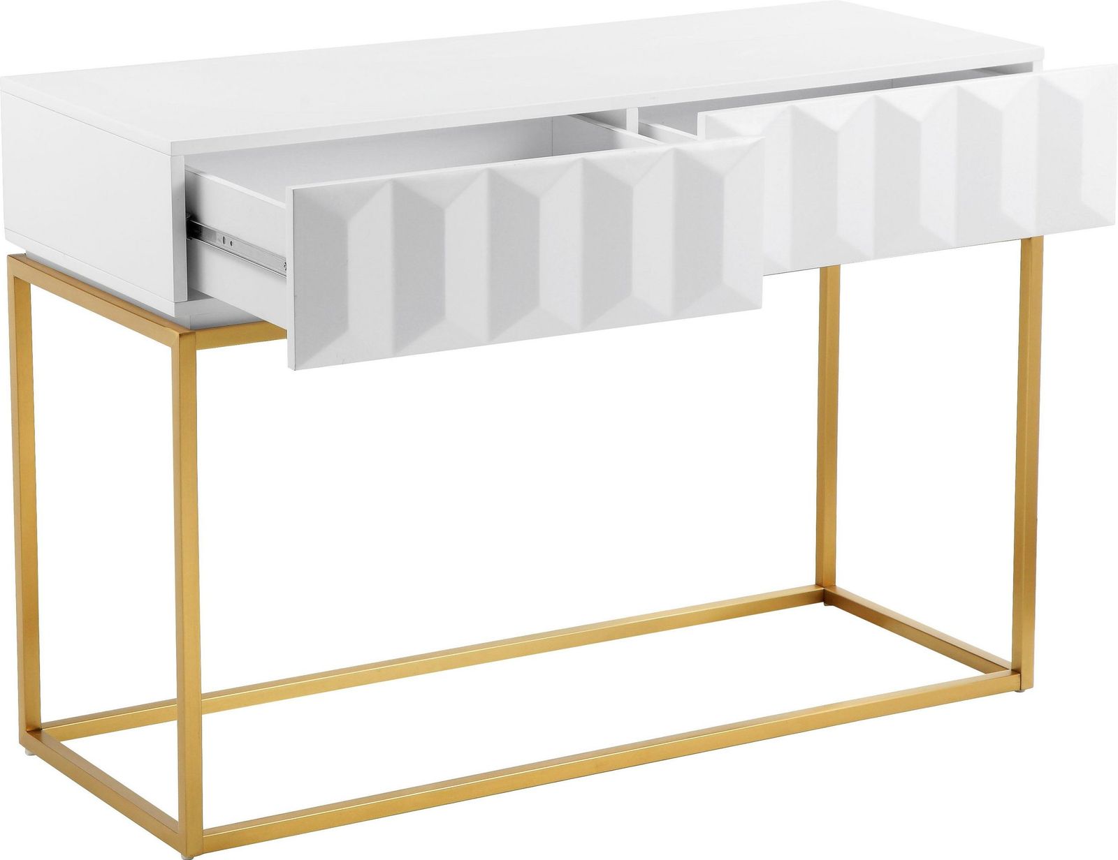 Leonique Konsolentisch Alais, in 3D-Optik, in goldfarben, 110cm