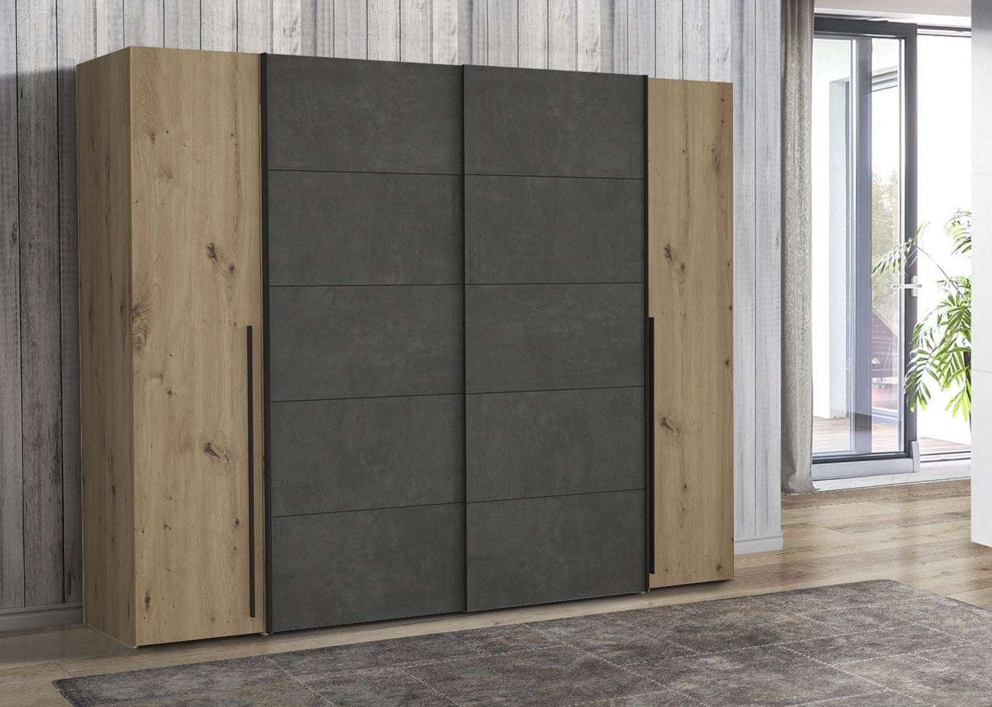 Dreh-/Schwebetürenschrank »Narago« 270cm Artisan-Eiche