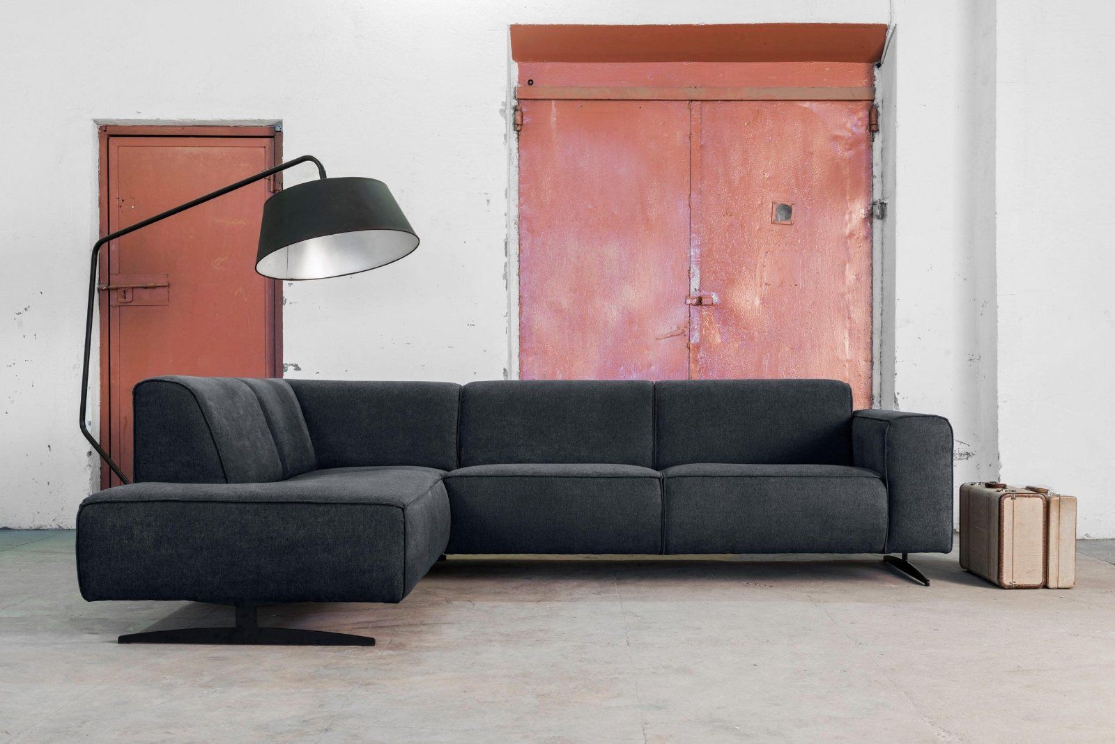Places of Style Ecksofa Murcia mit Federkern in anthrazit