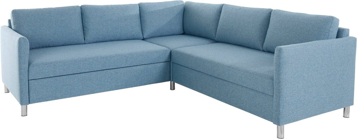 Ecksofa »Manlius«, mit Schlaffunktion, Struktur blau-grün